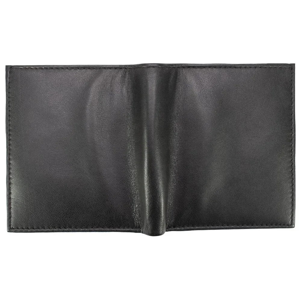 Men Lambskin Leather Long Wallet with Multi Card Holder, Black